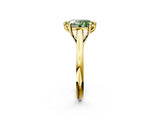 Yellow gold Fancy Green Oval  Solitaire Engagement Ring with Six-Prong Setting and Classic Band 3