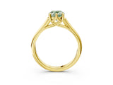 Yellow gold Fancy Green Oval  Solitaire Engagement Ring with Six-Prong Setting and Classic Band 4