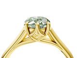 Yellow gold Fancy Green Oval  Solitaire Engagement Ring with Six-Prong Setting and Classic Band 5
