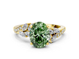 Yellow gold Fancy Green Oval  Solitaire Marquise Twist Band with Six-Prong Setting_59