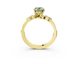 Yellow gold Fancy Green Oval  Solitaire Marquise Twist Band with Six-Prong Setting_62