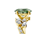 Yellow gold Fancy Green Oval  Solitaire Marquise Twist Band with Six-Prong Setting_64