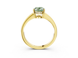 Yellow gold Fancy Green Oval  Solitaire Pavé Band Prong Setting Ring_23
