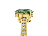 Yellow gold Fancy Green Oval  Solitaire Pavé Band Prong Setting Ring_25