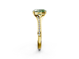 Yellow gold Fancy Green Oval  Solitaire Pavé Band with Four-Prong Setting_30
