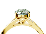 Yellow gold Fancy Green Oval  Solitaire Pavé Band with Four-Prong Setting_32