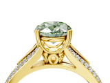 Yellow gold Fancy Green Oval  Solitaire Pave Split Shank Engagement Ring with Six-Prong Setting_41