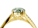 Yellow gold Fancy Green Oval  Solitaire Split Shank Pavé Diamond Engagement Ring_375
