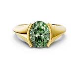 Yellow gold Fancy Green Oval  Solitaire Tension Set Diamond Ring_19