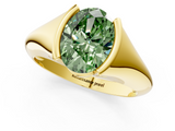 Yellow gold Fancy Green Oval  Solitaire Tension Set Diamond Ring_20