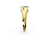 Yellow gold Fancy Green Oval  Solitaire Tension Set Diamond Ring_21