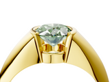 Yellow gold Fancy Green Oval  Solitaire Tension Set Diamond Ring_23