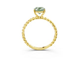 Yellow gold Fancy Green Oval  Solitaire Twist Band Ring with Four-Prong Setting_71