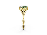 Yellow gold Fancy Green Oval  Solitaire Twist Band Six-Prong Setting 3