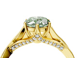 Yellow gold Fancy Green Oval  Solitaire Twist Band Six-Prong Setting 5