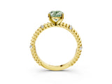 Yellow gold Fancy Green Oval  Solitaire Twisted Band Prong Set Engagement Ring_64
