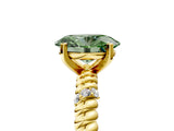 Yellow gold Fancy Green Oval  Solitaire Twisted Band Prong Set Engagement Ring_66