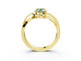 Yellow gold Fancy Green Oval  Solitaire Twisted Band with Prong Setting_6
