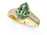 Yellow gold Fancy Green Pear  Brilliant Channel-Set Solitaire Ring with Four-Prong Setting_21