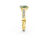 Yellow gold Fancy Green Pear  Brilliant Channel-Set Solitaire Ring with Four-Prong Setting_22