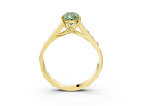 Yellow gold Fancy Green Pear  Brilliant Channel-Set Solitaire Ring with Four-Prong Setting_23