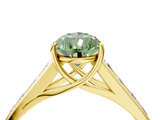 Yellow gold Fancy Green Pear  Brilliant Channel-Set Solitaire Ring with Four-Prong Setting_24