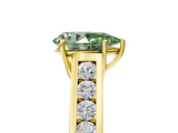 Yellow gold Fancy Green Pear  Brilliant Channel-Set Solitaire Ring with Four-Prong Setting_25