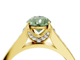 Yellow gold Fancy Green Pear  Brilliant Cut Diamond Engagement Ring with Pavé Band and Four-Prong Setting_53