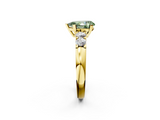 Yellow gold Fancy Green Pear  Brilliant Cut Diamond Five-Stone Prong Set Engagement Ring with Channel Band_5