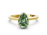 Yellow gold Fancy Green Pear  Brilliant Solitaire Engagement Ring with Six-Prong Setting and Classic Band_20