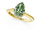 Yellow gold Fancy Green Pear  Brilliant Solitaire Engagement Ring with Six-Prong Setting and Classic Band_21