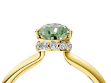 Yellow gold Fancy Green Pear  Brilliant Solitaire Engagement Ring with Six-Prong Setting and Classic Band_24