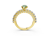 Yellow gold Fancy Green Pear  Brilliant Solitaire with Pavé Band and Four-Prong Setting_44