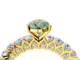 Yellow gold Fancy Green Pear  Brilliant Solitaire with Pavé Band and Four-Prong Setting_45