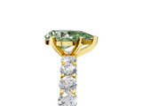 Yellow gold Fancy Green Pear  Brilliant Solitaire with Pavé Band and Four-Prong Setting_46