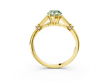 Yellow gold Fancy Green Pear  Brilliant Solitaire with Pave Band and Four-Prong Setting_23