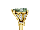 Yellow gold Fancy Green Pear  Brilliant Solitaire with Pave Band and Four-Prong Setting_25