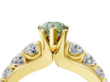 Yellow gold Fancy Green Pear  Brilliant Solitaire with Side Stones on a Pave Band and Four-Prong Setting_28