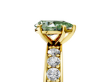 Yellow gold Fancy Green Pear  Cut Channel Set Diamond Engagement Ring with Four-Prong Setting_222