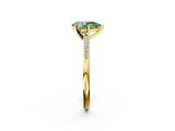 Yellow gold Fancy Green Pear  Cut Channel Set Solitaire Engagement Ring with Four-Prong Setting_210