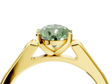 Yellow gold Fancy Green Pear  Cut Channel Set Solitaire Engagement Ring with Four-Prong Setting_212