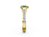 Yellow gold Fancy Green Pear  Cut Channel Set Solitaire Engagement Ring with Prong Setting_22
