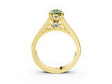Yellow gold Fancy Green Pear  Cut Channel Set Solitaire Engagement Ring with Prong Setting_23