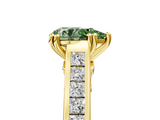 Yellow gold Fancy Green Pear  Cut Channel Set Solitaire Engagement Ring with Prong Setting_25