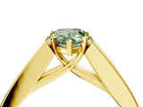 Yellow gold Fancy Green Pear Cut Cut Channel Set Solitaire Ring with Four-Prong Setting_4