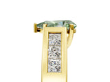 Yellow gold Fancy Green Pear Cut Cut Channel Set Solitaire Ring with Four-Prong Setting_5