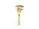 Yellow gold Fancy Green Pear Cut Cut Halo Diamond Infinity Band with Four-Prong Setting_2