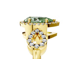 Yellow gold Fancy Green Pear Cut Cut Halo Diamond Infinity Band with Four-Prong Setting_5