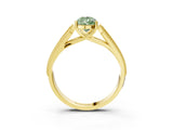 Yellow gold Fancy Green Pear Cut Cut Pave Split Shank Engagement Ring with Four-Prong Setting_3