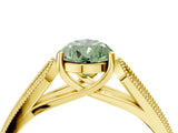 Yellow gold Fancy Green Pear Cut Cut Pave Split Shank Engagement Ring with Four-Prong Setting_4